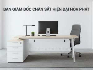 Bàn giám đốc chân sắt hiện đại