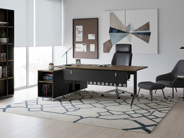 Bàn giám đốc chân sắt hiện đại