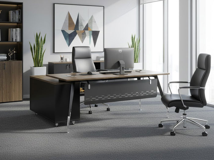 Bàn giám đốc chân sắt hiện đại