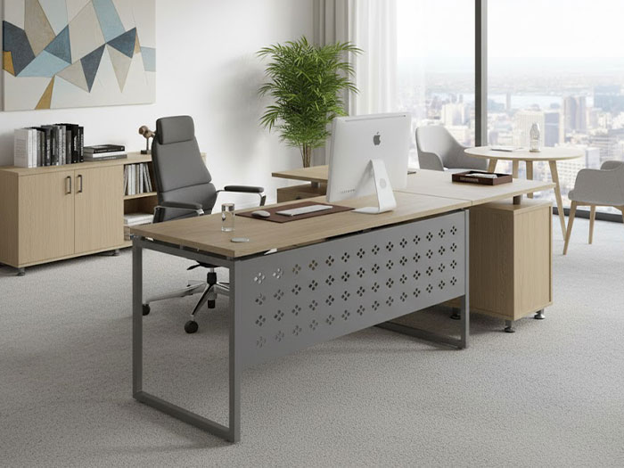 Bàn giám đốc chân sắt hiện đại