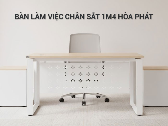 Bàn làm việc chân sắt 1m4