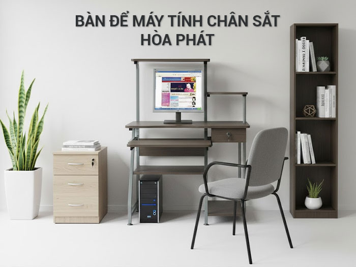 Bàn để máy tính chân sắt