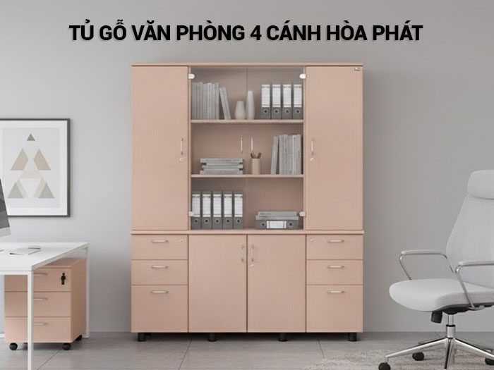 Tủ gỗ văn phòng 4 cánh