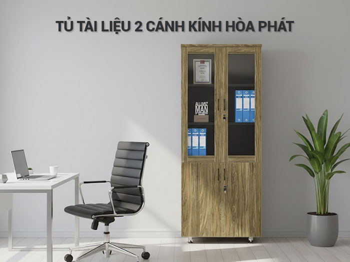 Tủ tài liệu 2 cánh kính
