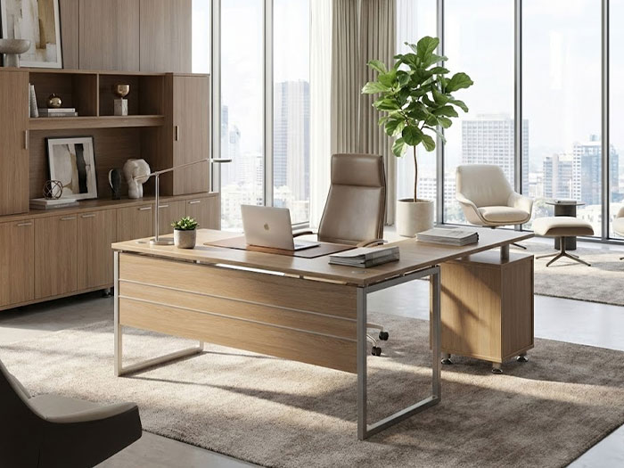 Bàn giám đốc chữ L hiện đại