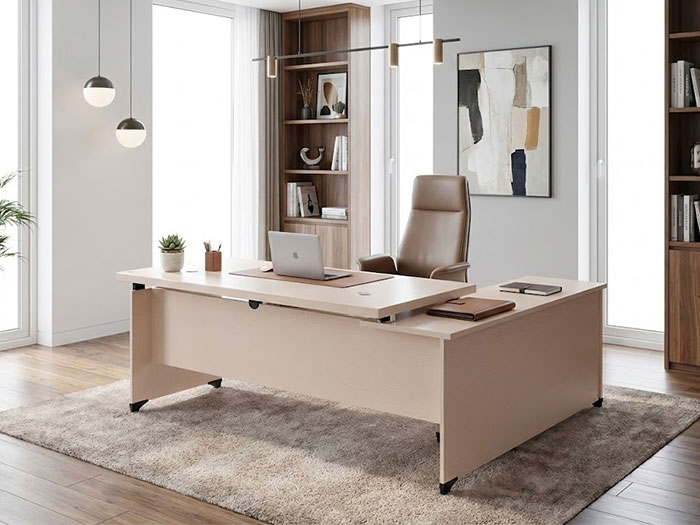 Bàn giám đốc chữ L hiện đại