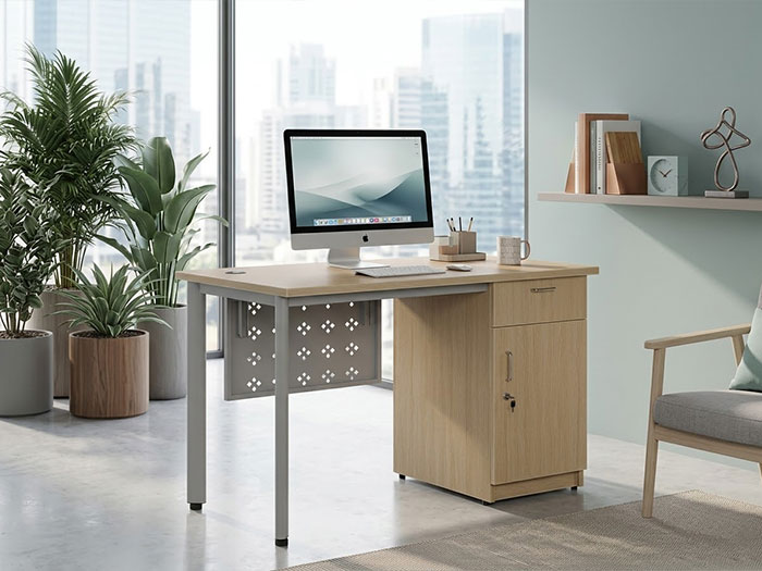 Bàn làm việc chân sắt có ngăn kéo