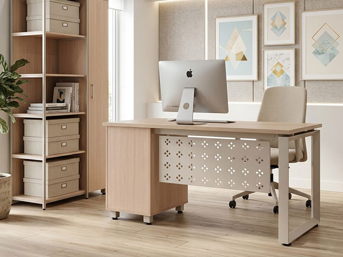 Bàn làm việc chân sắt có ngăn kéo