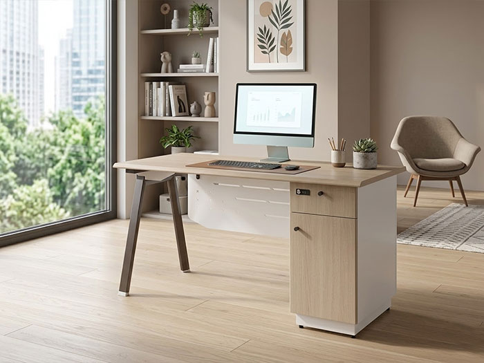 Bàn làm việc chân sắt có ngăn kéo