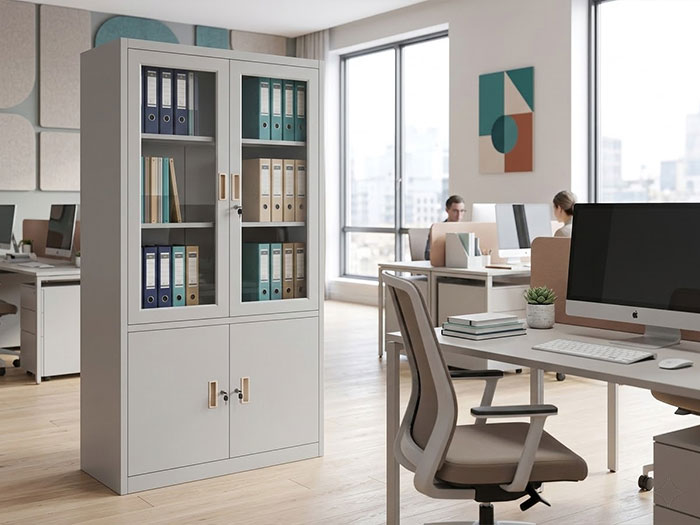 Tủ sắt văn phòng cánh kính