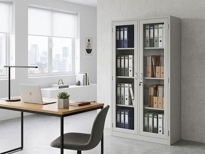 Tủ sắt văn phòng cánh kính