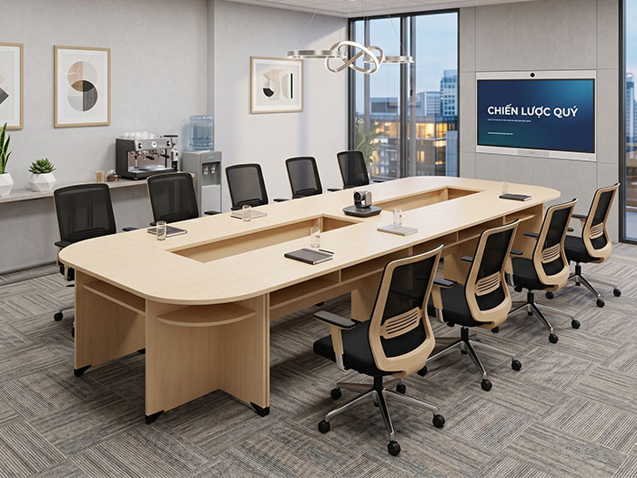 bàn họp gỗ melamine văn phòng