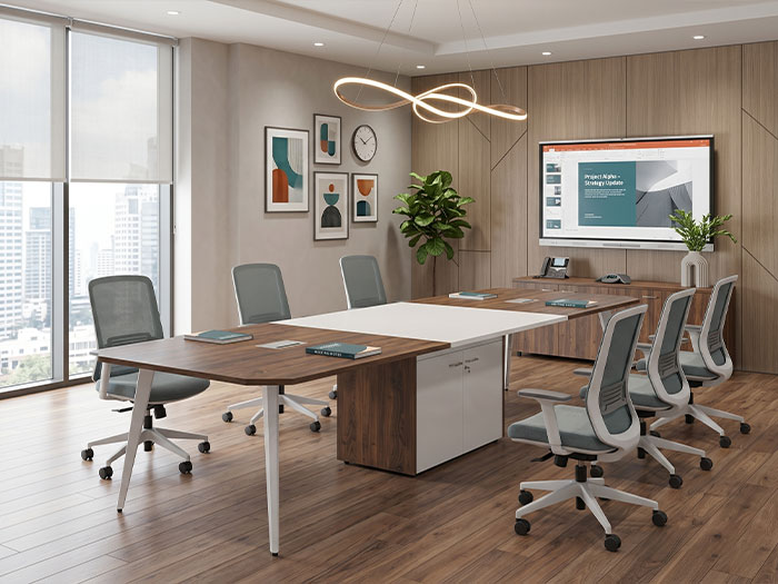 bàn họp gỗ melamine văn phòng