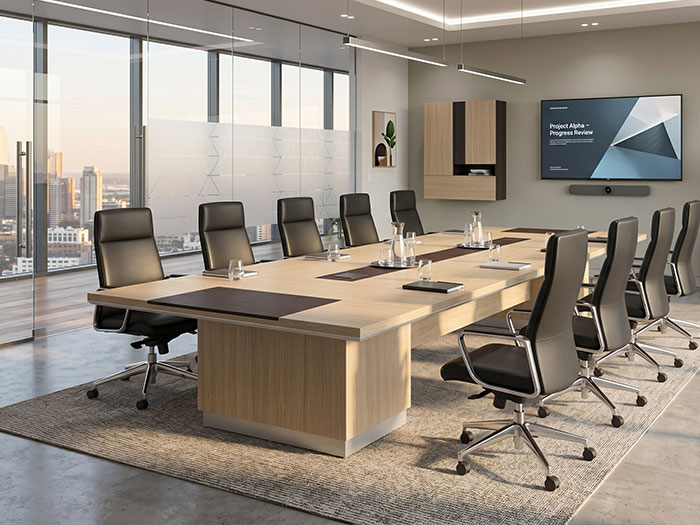 bàn họp gỗ melamine văn phòng