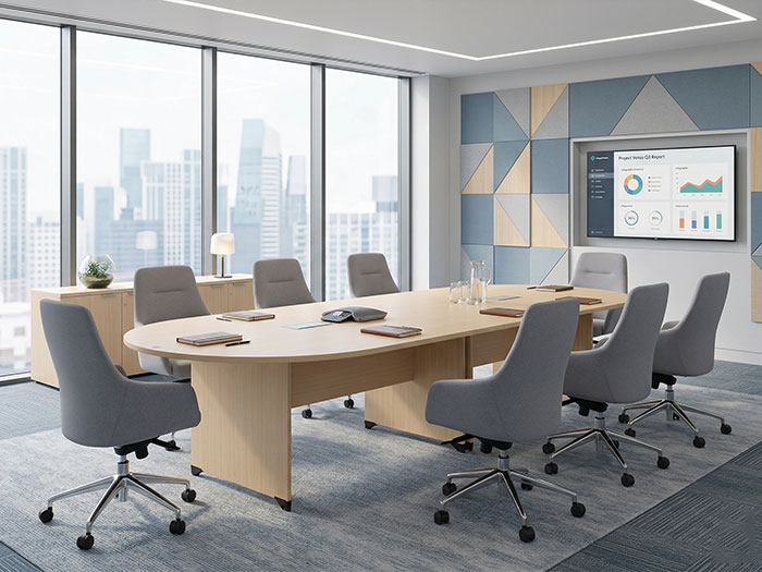 Bàn họp văn phòng oval