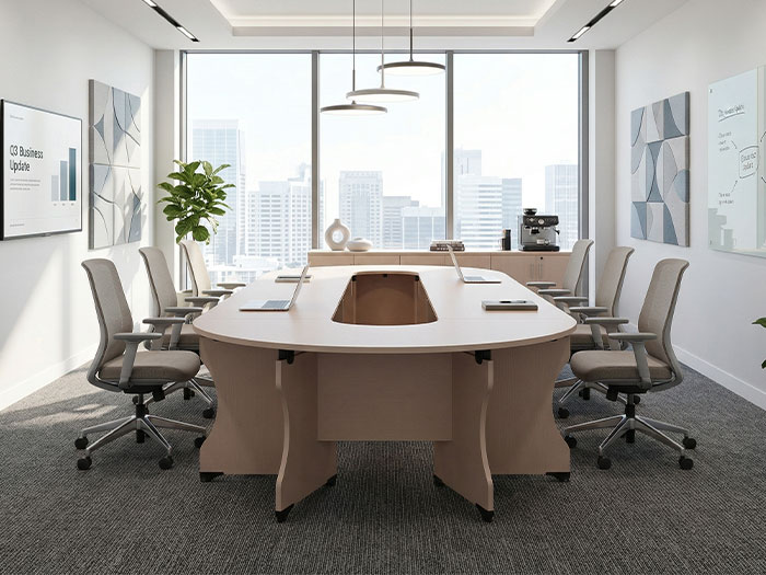 Bàn họp văn phòng oval