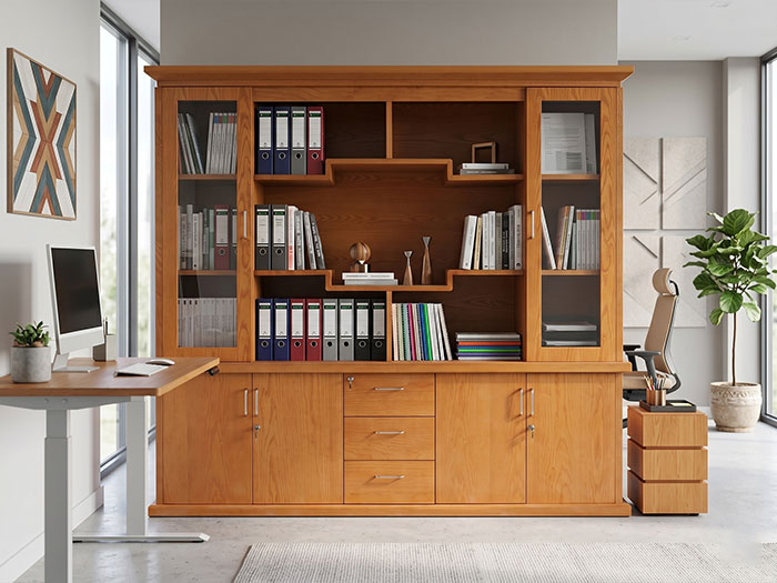 Tủ gỗ veneer văn phòng