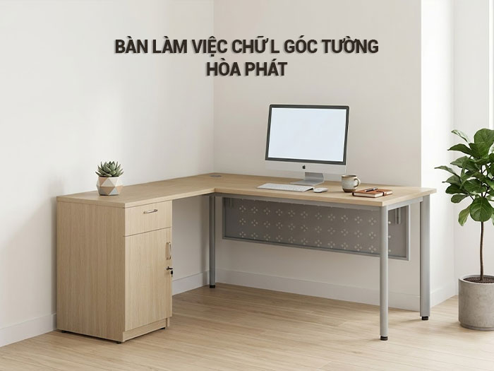 Bàn làm việc chữ L góc tường