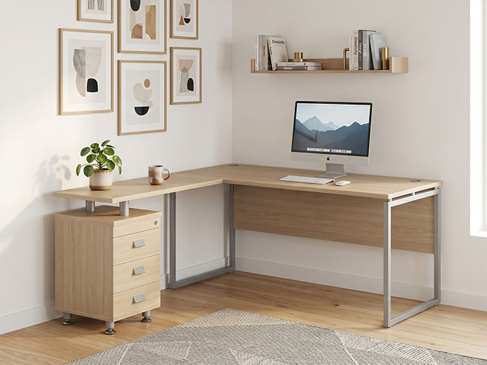 Bàn làm việc chữ L góc tường