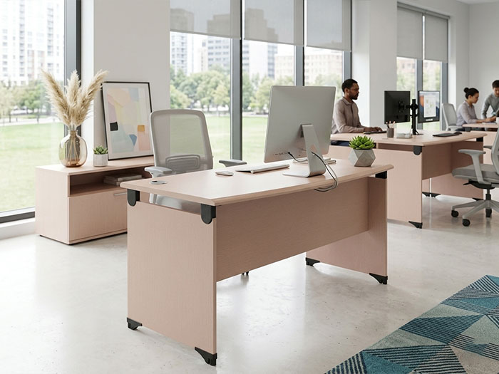 Bàn nhân viên gỗ công nghiệp melamine