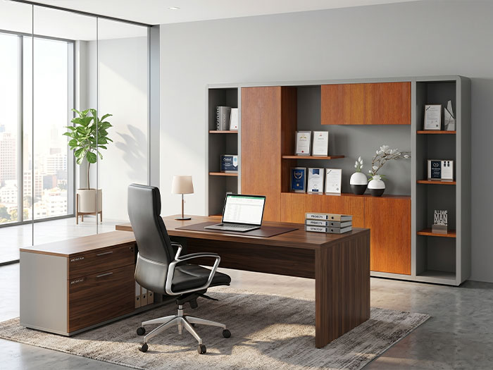 Tủ giám đốc kết hợp kệ trang trí