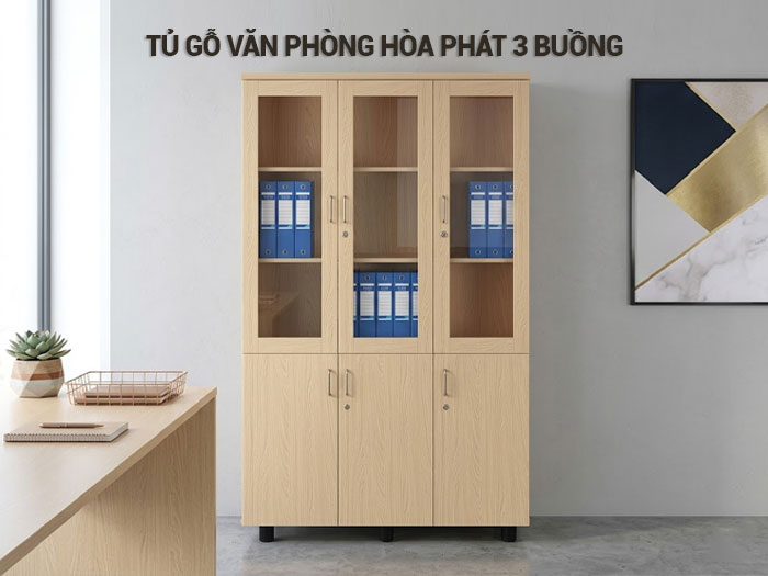 Tủ gỗ văn phòng Hòa Phát 3 buồng