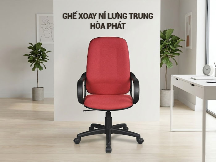 Ghế xoay nỉ lưng trung Hòa Phát