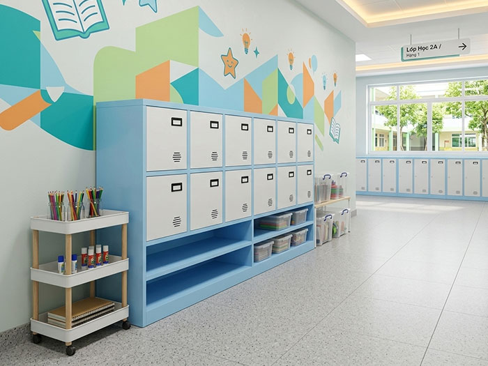 Tủ locker sắt cho trường học