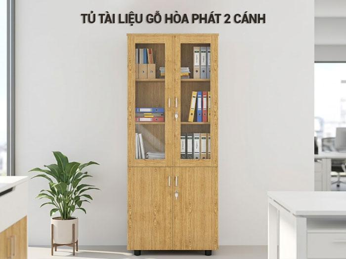 Tủ tài liệu gỗ Hòa Phát 2 cánh