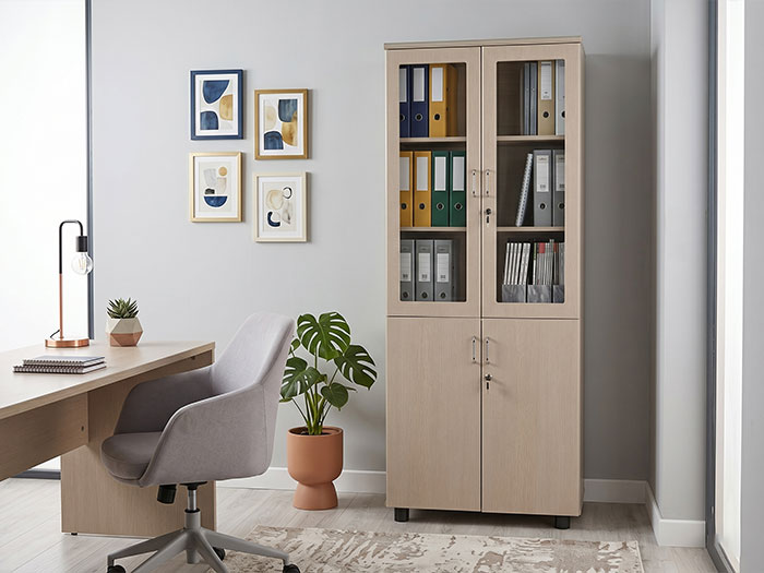 Tủ tài liệu gỗ Hòa Phát 2 cánh