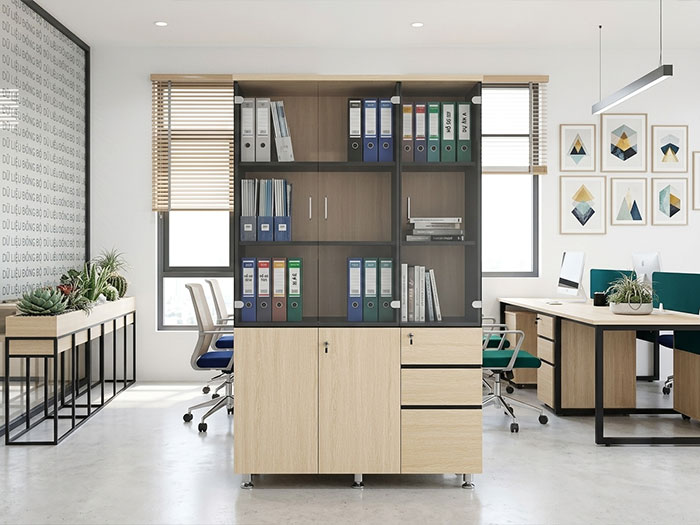 Tủ hồ sơ gỗ 3 cánh Hòa Phát